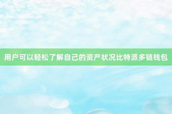 用户可以轻松了解自己的资产状况比特派多链钱包