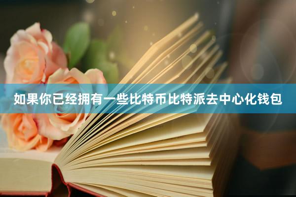 如果你已经拥有一些比特币比特派去中心化钱包