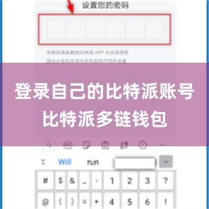 登录自己的比特派账号比特派多链钱包